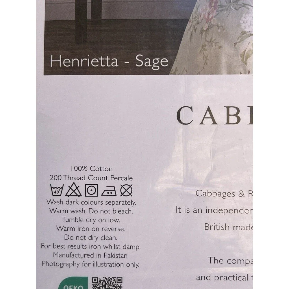 Cabbages & Roses Duvet Set KING Henrietta Sage Pink Floral Butterfly Birds New